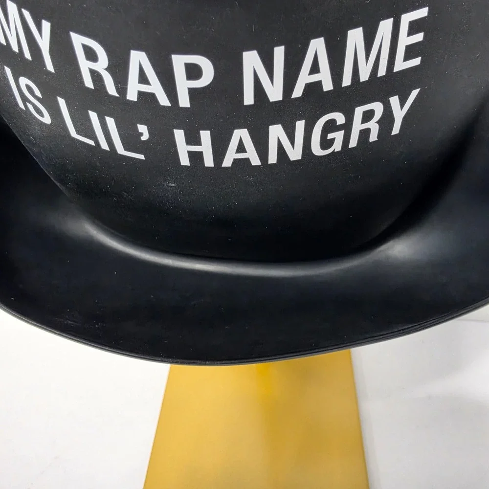 Black Silicone Baby Bib My Rap Name Is Lil Hangry Funny Graphic Crumb Catcher